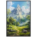 Mountain, Nature Painting Digital Watercolor Oil Paint Wall Art Print