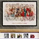 Family Portrait Painting From Multiple Photos